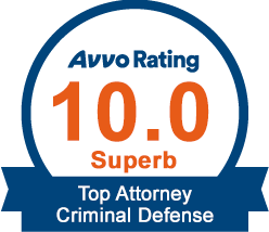 Top Attorney Criminal Defense 10.0 Avvo Rating badge