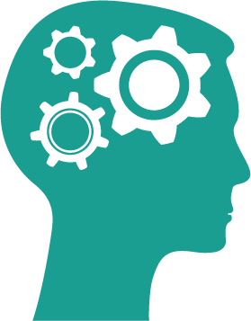 Head with gears icon
