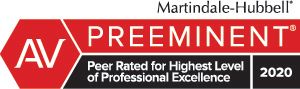 Martindale-hubbell Preeminent Peer Rated for Highest Level of Professional excellence 2020