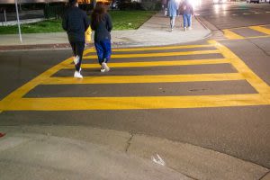 running on crosswalk
