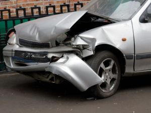 Car with damage to the front