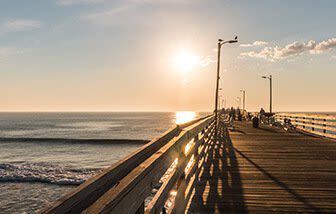 Sunset on a pier