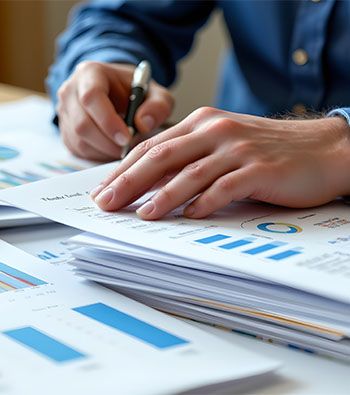Man preparing financial report