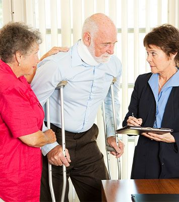 Injured man and his wife visit attorney