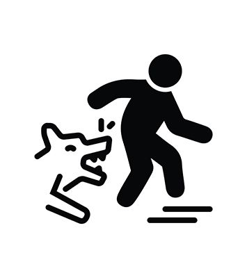 Black solid icon for dog bite