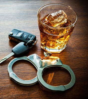 Glass of Alcohol,Car Keys and Gavel