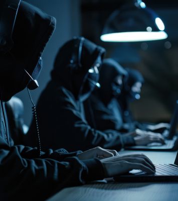 Call center scammers working in group