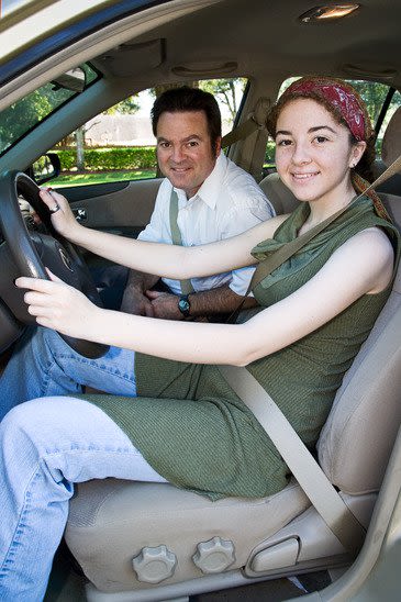 Girl Learn Driving a Car