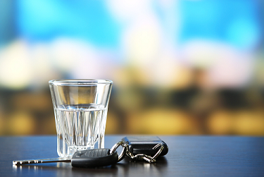 Shot glass and car keys