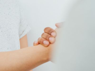 Two people shaking hands