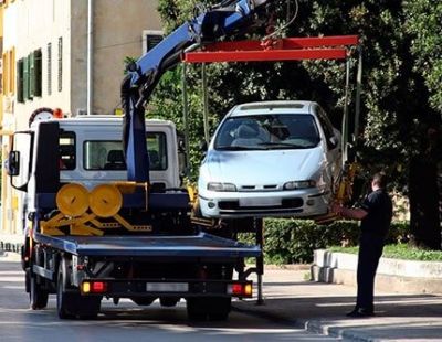 car being towed