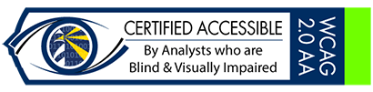 Certified Accesible WCAG 2.0 AA Compliance badge
