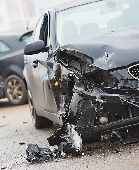 Damaged car after accident