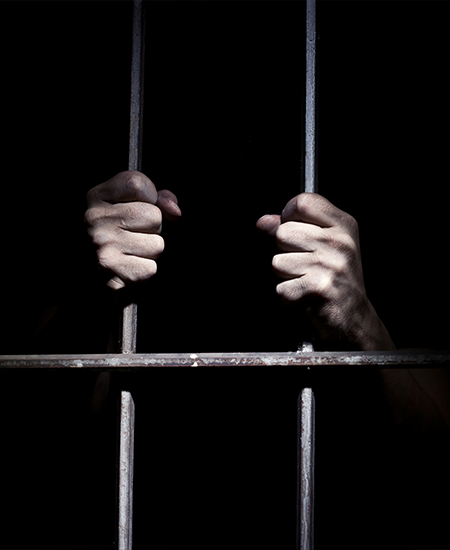 Hands of The Prisoner Inside Jail