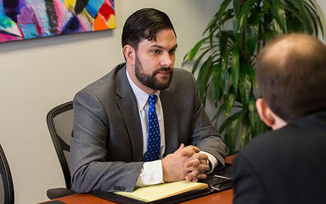 Attorney Todd A. Eiler Talking to a Client