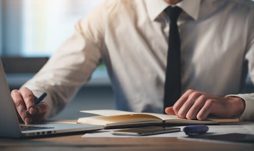 Man Working on a Laptop