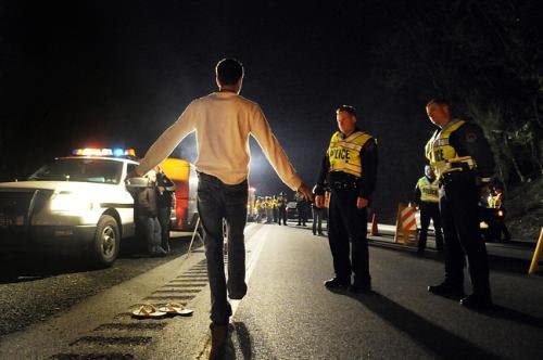 Man being tested for DUI