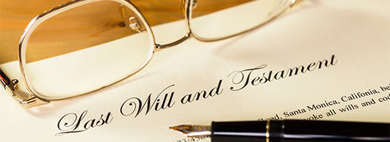 Pen and Eyeglasses on Paper Reading Last Will and Testament