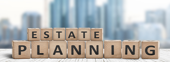 Estate Planning Sign on A Wooden Pier