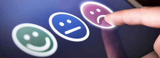 Happy neutral and sad rating faces