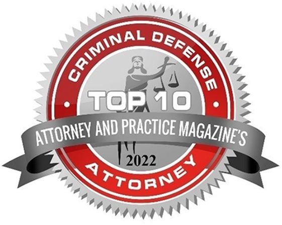 Criminal Defense Attorney Top 10 2022 badge