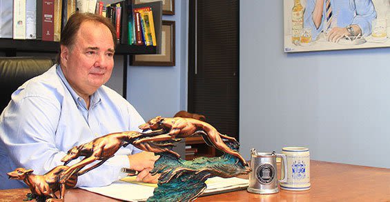Attorney Laid Morgan Sitting in his Office