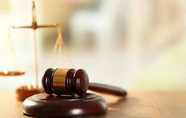 Scales of justice with gavel
