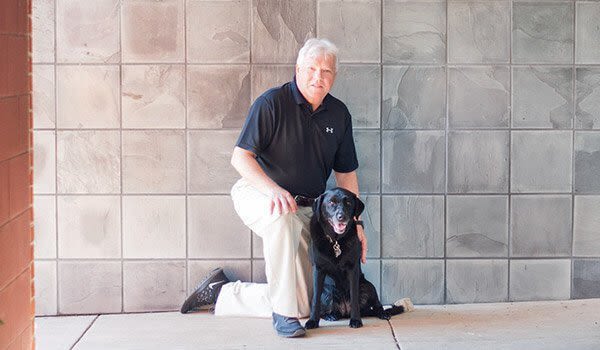 Attorney Thomas Neagle with dog