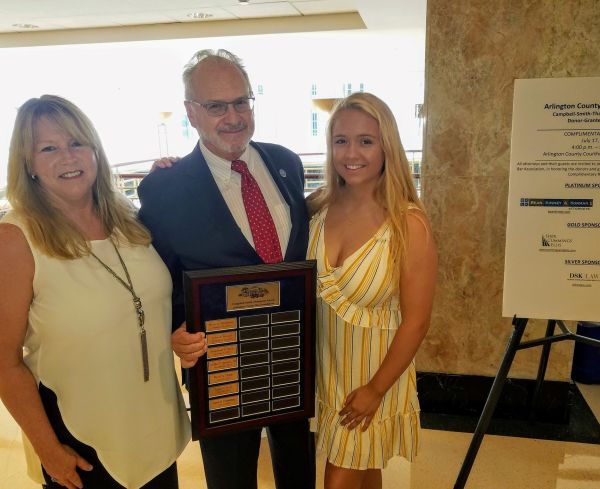 Mark Cummings with Award and Family Cropped