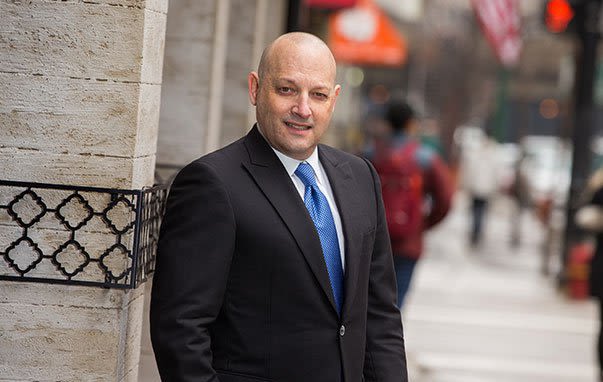 Attorney Marc D. Alberts Standing next to the Pillar
