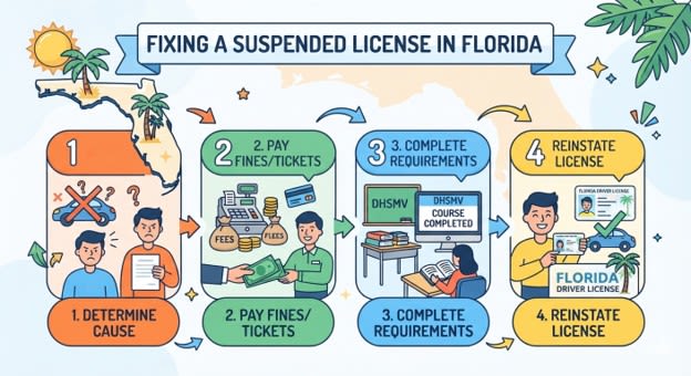 STEPS TO FIX A SUSPENDED LICENSE IN FLORIDA