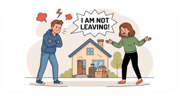 MY LONGTERM PARTNER WILL NOT LEAVE MY HOME