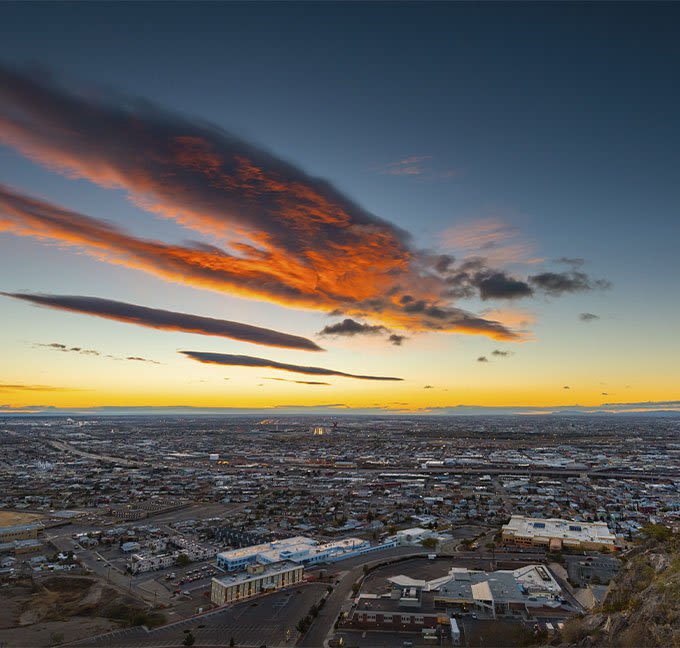 El Paso, Texas at sunset