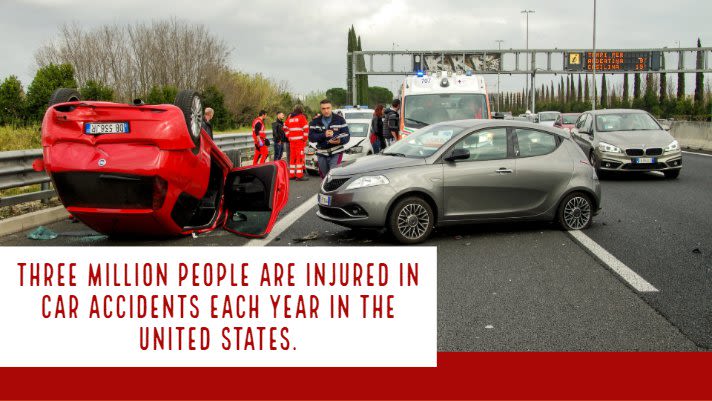 Car crash scene
