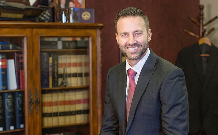 Attorney Travis Gerber in his office
