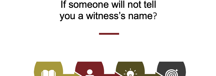 "What Do I Do if Someone Will Not Give Me the Name of A Witness?" title card