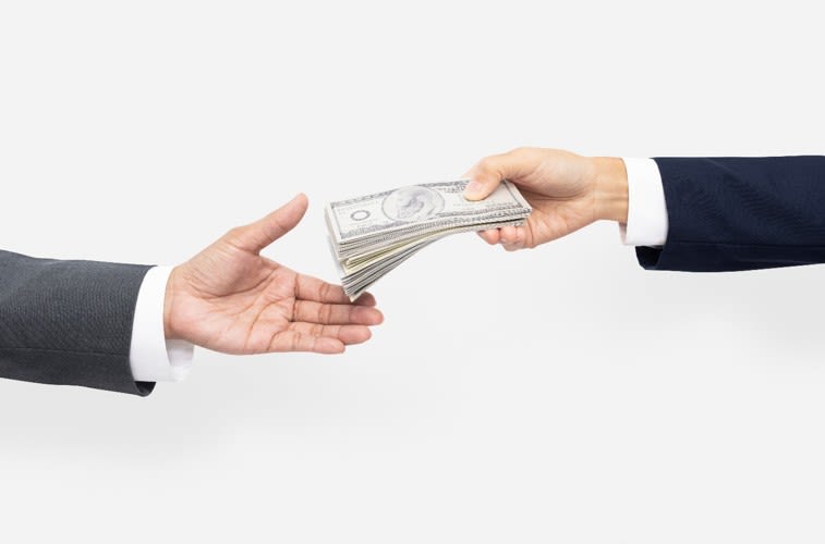 Handing over Money