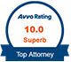Avvo Rating 10.0 Superb Badge