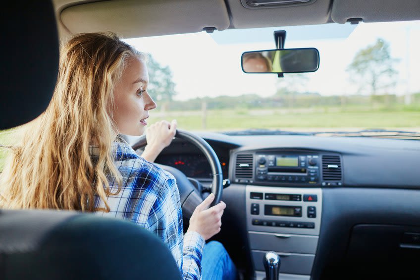 Girl Learning How to Drive