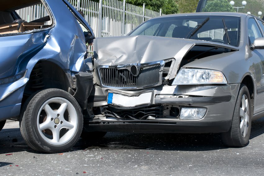 Car crash scene