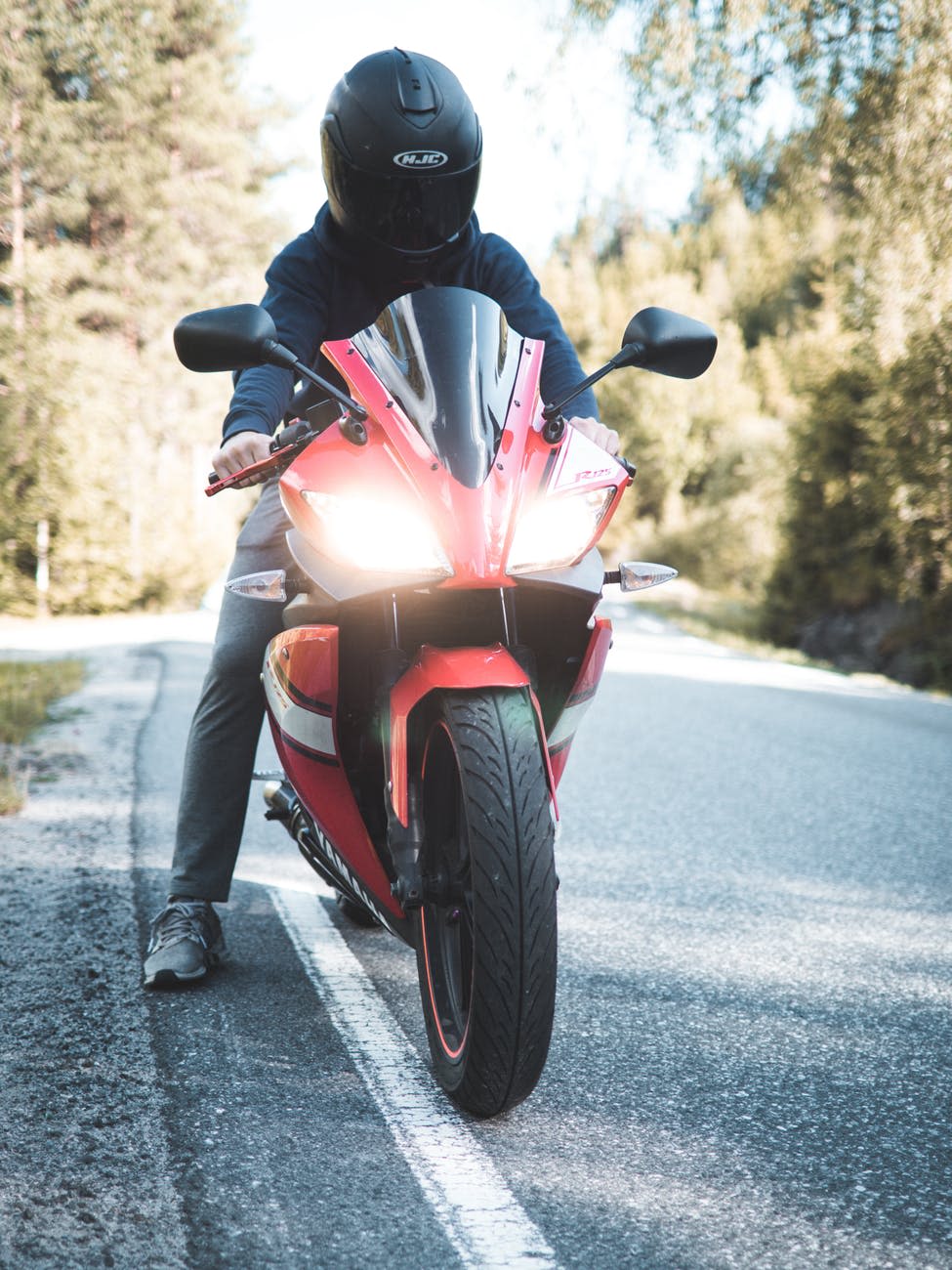 person on motorcycle