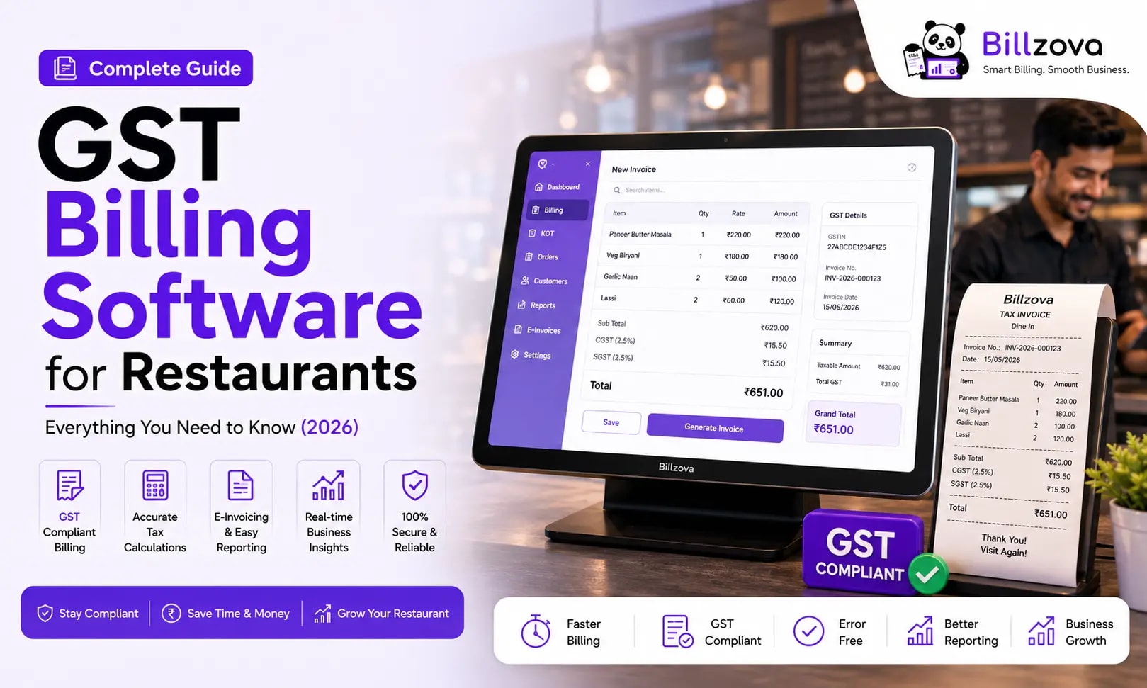 Restaurant GST Billing Software Guide | Billzova POS