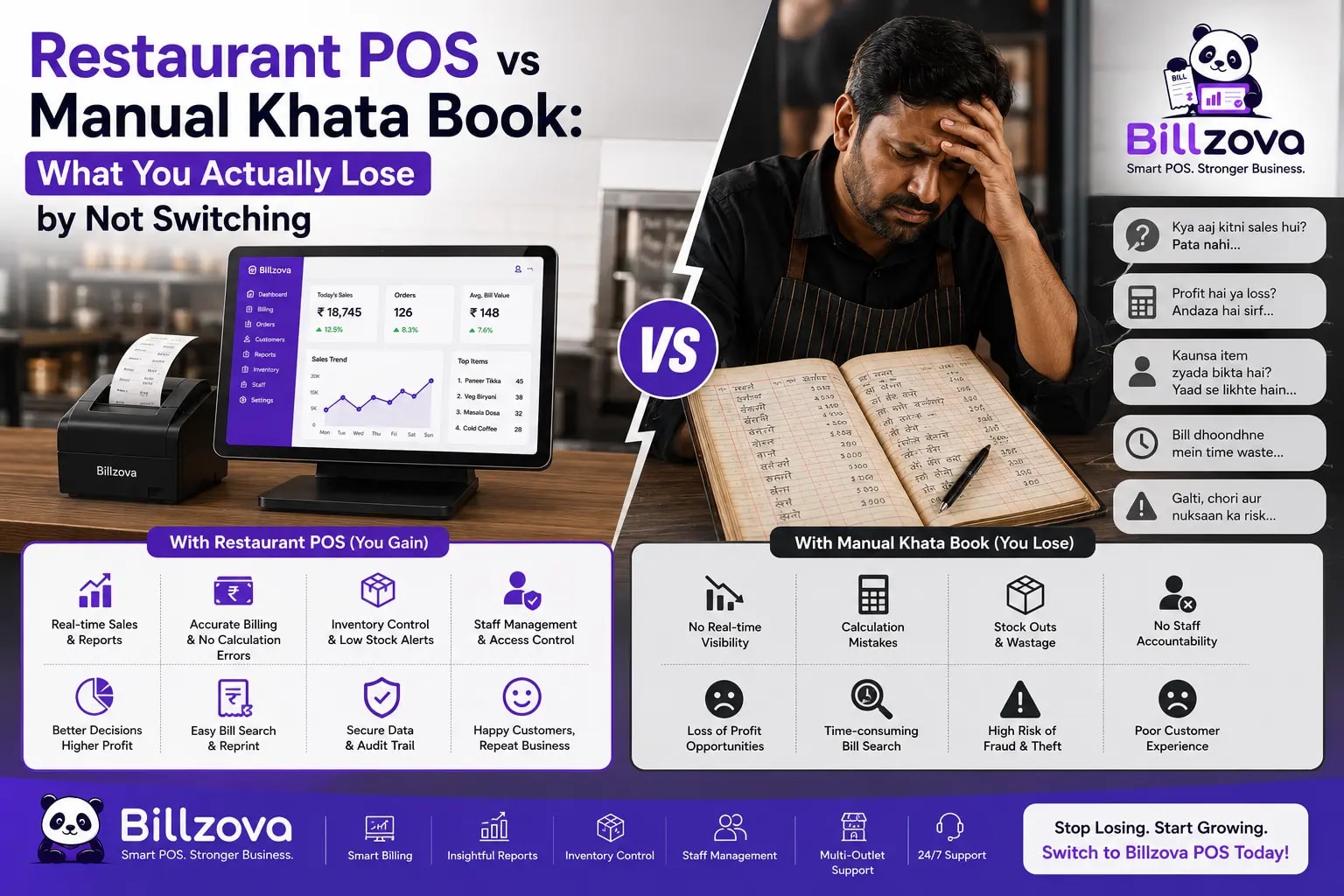 Restaurant POS vs Manual Khata Book: What You Actually Lose by Not Switching