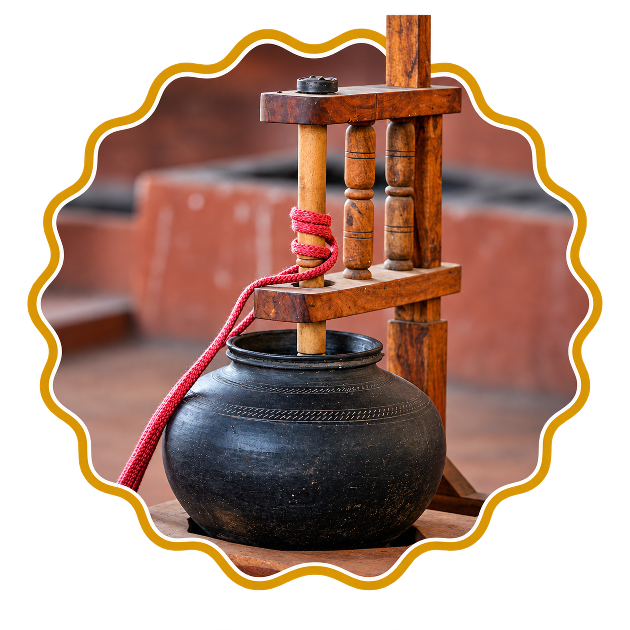 Traditionally wood churned