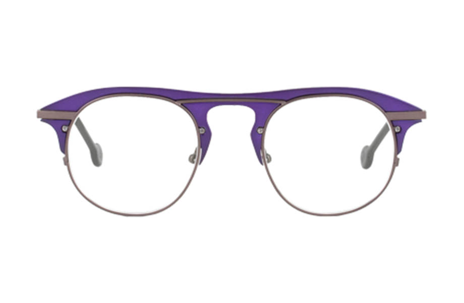 Lunettes de vue Diggs - , l.a. Eyeworks, Ronde Pilote, de couleur Violet Gris.