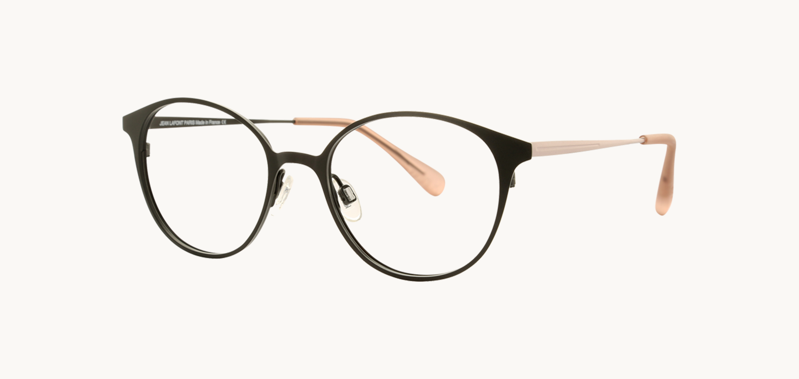 Lunettes de vue Bertille - , Lafont, Ronde Pantos, de couleur Rose Noir.