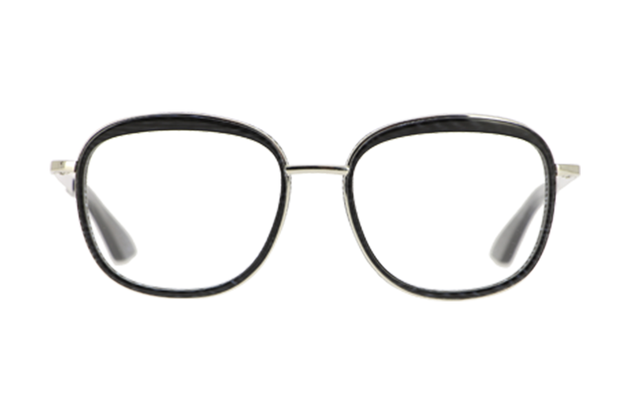 Lunettes de vue 1010J - , Emmanuel Khan, Carrée Pantos, de couleur Noir Argentée.