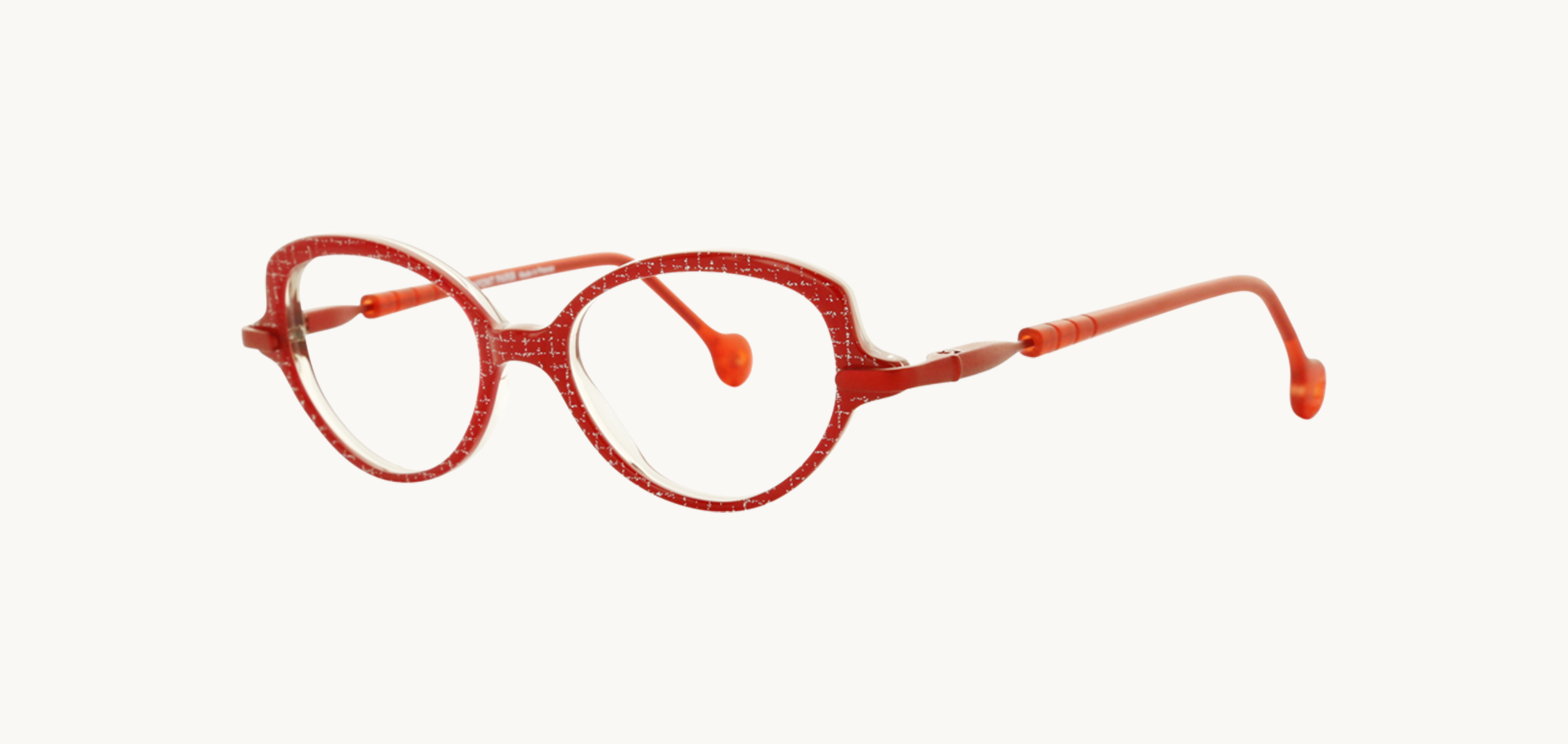 Lunettes de vue Devinette - , Lafont, Pantos Papillon, de couleur Rouge Argentée.