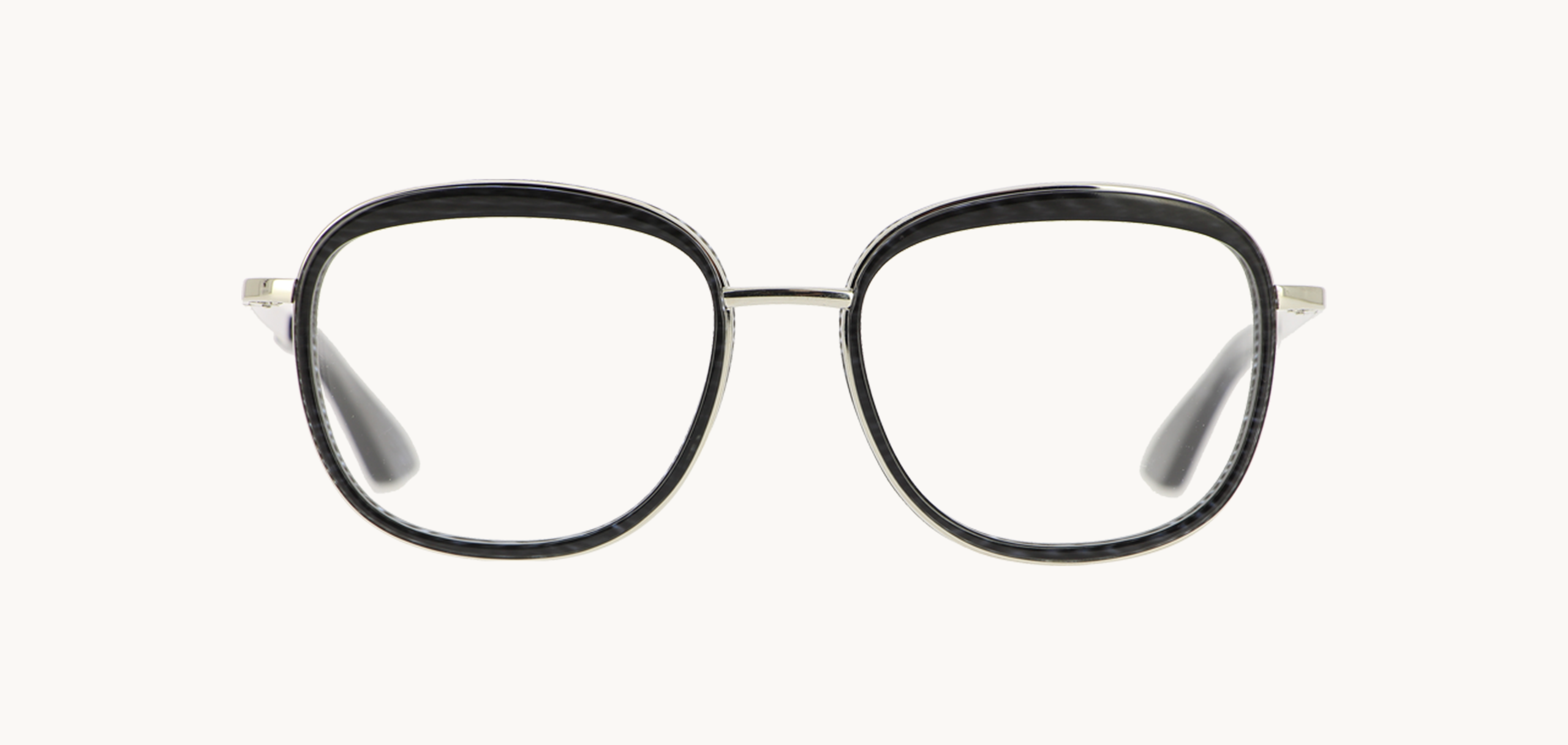 Lunettes de vue 1010J - , Emmanuel Khan, Carrée Pantos, de couleur Noir Argentée.