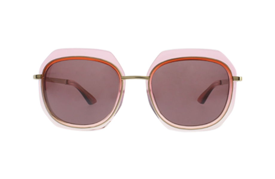 Lunettes de soleil 1050J - , Emmanuel Khan, Hexagonale , de couleur Rose Transparent.